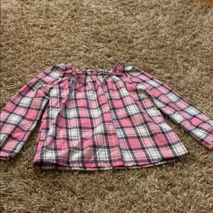 Long sleeve pink and white dress Blouse